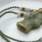 Natural gray jade pendant, hand-carved.Pairs brave bell, necklace pendants.