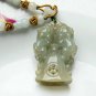Natural gray jade pendant, hand-carved.Pairs brave bell, necklace pendants.
