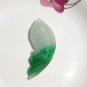 Hand-carved, white floating green jade (goldfish).Pendant.64x23x11mm