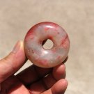 Retro (chicken blood jade) peace buckle, lucky waist pendant.Necklace pendant.48x20mm