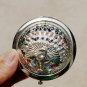 Hollow alloy peacock / inlaid precious stones, vintage vanity mirror