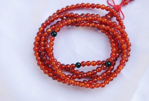 Tibetan Buddhist prayer beads, natural red agate bracelet, 4 mm 216, meditation, yoga beads