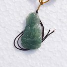 Natural oil cyan jade, hand-carved, the Goddess of Mercy (amulet). Necklace Pendant 39x21x6mm Natural oil cyan jade, hand-carved, the Goddess of Mercy (amulet). Necklace Pendant 39x21x6mm