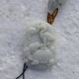 Natural white jade. Manual sculpture of a turtle and the crane. (dominant) longevity pendant