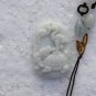 Natural white jade. Manual sculpture of a turtle and the crane. (dominant) longevity pendant