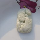 Hand-carved natural white jade, double the toad to send money, necklace pendants 46x28x8 mm Hand-carved natural white jade, double the toad to send money, necklace pendants 46x28x8 mm