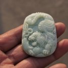 Natural white jade, tiger necklace pendant (amulet) 50x38x8 mm Natural white jade, tiger necklace pendant (amulet) 50x38x8 mm