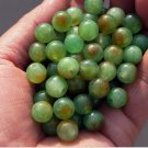 Handmade beads, rate the yellow and white 3-color jade, a diameter of about 10 mm (40 to a pack)