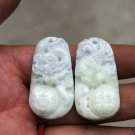 Natural Zibai green emerald. Fortunately Fengpei (auspicious) emerald necklace pendants 37x19x7mm