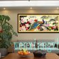 The flowers rich, peony, peacock figure, living room painted cross-stitch finished 170 x70CM