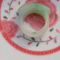 Natural white jade float green ring, saddle charm ring noodles. 20 mm diameter