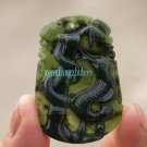 Dark green jade handmade measures plate of bamboo. (now rising) necklace pendant