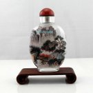 Snuff bottle imitate ancient painted inside welcoming pine, hand pieces, collectibles .90 x60mm