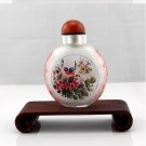 Snuff bottle antique hand-painted flowers and birds, hand pieces, collectibles. 7x6cm