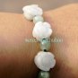 Hand-woven bracelet, white jade, hand-carved plum, plum +11 10 beads,