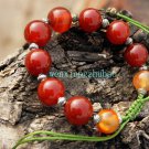 Natural red agate bead bracelet, 10mm beads 10 + Tibetan silver lanterns, hand-weaving. Natural red agate bead bracelet, 10mm beads 10 + Tibetan silver lanterns, hand-weaving.