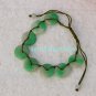Hand-woven bracelet. Floating green jade, hand-carved, 8 the Ping button (bracelet)