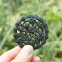 Dark green jade, hand-carved jade pendant double. Plum, bamboo magpie, 52x4mm