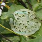 Liaoning Jade, hand carved jade pendant double. Plum, bamboo magpie, 52x4mm