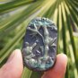 Natural purple jade. Hand-carved, brave play plum bamboo (oval) shape necklace pendant 48x31x7mm