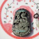 Natural purple jade. Hand-carved (amulet) dragon. Necklace Pendants 47x30x8mm