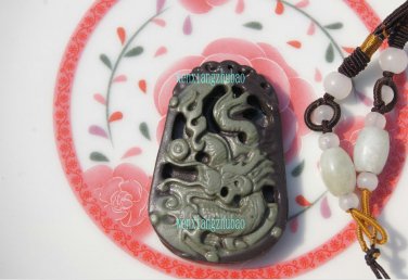 Natural purple jade. Hand-carved (amulet) dragon. Necklace Pendants 47x30x8mm