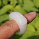 Natural white jade, ma on charm ring. The vintage ring is about 20 x12x4mm Natural white jade, ma on charm ring. The vintage ring is about 20 x12x4mm
