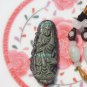 Natural purple gray jade, Lotus Goddess of Mercy (standing). Amulet. Necklace Pendant 44x19 mm