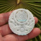 Handmade. Erlongxizhu white jade amulet, Tai Chi Bagua map, necklaces, pendants Handmade. Erlongxizhu white jade amulet, Tai Chi Bagua map, necklaces, pendants