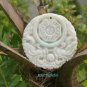 Handmade. Erlongxizhu white jade amulet, Tai Chi Bagua map, necklaces, pendants