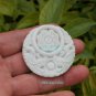 Handmade. Erlongxizhu white jade amulet, Tai Chi Bagua map, necklaces, pendants