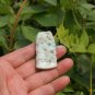 Natural light green jade pendant. Magpie plum bamboo, hand-carved, lucky necklace 47x24x7 mm