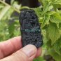 Natural dark green jade pendant. The magpie is in bamboo, the lucky necklace