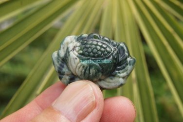 Handmade. Black and white jade pendant. The auspicious lotus. Necklace pendant.