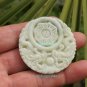 Handmade. Pale green jade amulet Erlongxizhu, Tai Chi Bagua map, necklaces, pendants