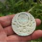 Handmade. Pale green jade amulet Erlongxizhu, Tai Chi Bagua map, necklaces, pendants
