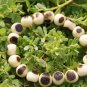 Natural jade fruit Tizi bracelet, rosary. Black and white Yuan Beads, 11 mm Mala meditation, yoga