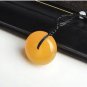 Handmade carving of natural yellow emerald peace button, talismanic necklace pendant