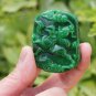 Double sided engraving. Green jade amulet dragon horse, pendant necklace