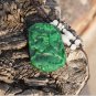 Double sided engraving. Green jade amulet dragon horse, pendant necklace