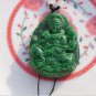 Hand -sided carving. Natural green jade amulet , Goddess of Mercy , pendant necklaces.