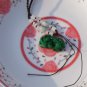 Green jade , hand-carved brave, pendant necklace , 36x17x11mm