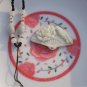 Natural white floating yellow jade pendant , hand-carved ( fan ) Peony Phoenix . Necklace Pendant