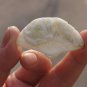 Natural white floating yellow jade pendant , hand-carved ( fan ) Peony Phoenix . Necklace Pendant