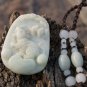 Hand-carved natural jade pendant, fortune mouse (wealth). Necklace pendant