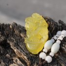 Hand-carved natural yellow jade pendant, amulet ( Kirin ) . Necklace Pendant 42x22x8mm
