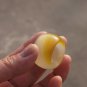 White fly yellow agate ( hand-carved ) ring. Ring approximately 21x19x5.5 mm.