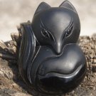 Natural obsidian pendant hand-carved. Large (Fox) .. lucky necklace pendant 50x36x15mm Natural obsidian pendant hand-carved. Large (Fox) .. lucky necklace pendant 50x36x15mm