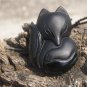 Natural obsidian pendant hand-carved. Large (Fox) .. lucky necklace pendant 50x36x15mm