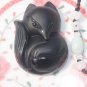 Natural obsidian pendant hand-carved. Large (Fox) .. lucky necklace pendant 50x36x15mm